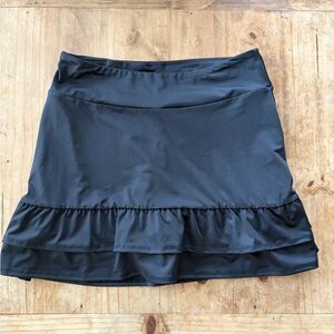 crown & ivy Black Ruffle Tier Mini Skirt